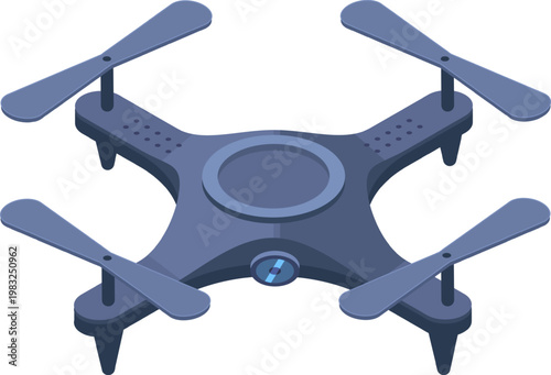 Quadcopter drone representing surveillance, delivery, and aerial photography