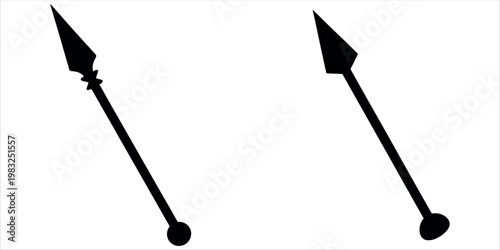 Medieval Spear and Lance Weapon Icon Set for Historical Warrior and Battle Design Vector Illustration.