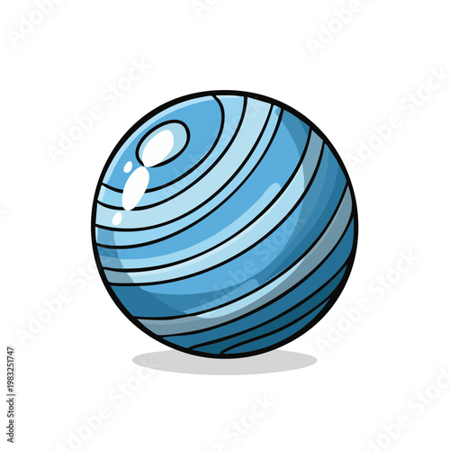 Blue Exercise Ball with Swirl Pattern
