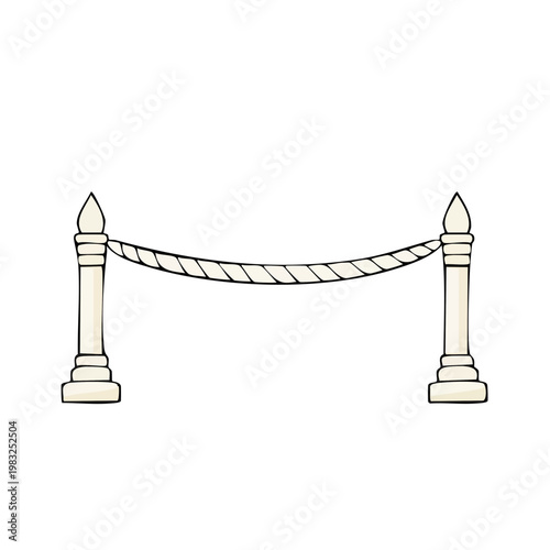 Decorative Rope Barrier with Elegant Posts for Event Access Control or Display