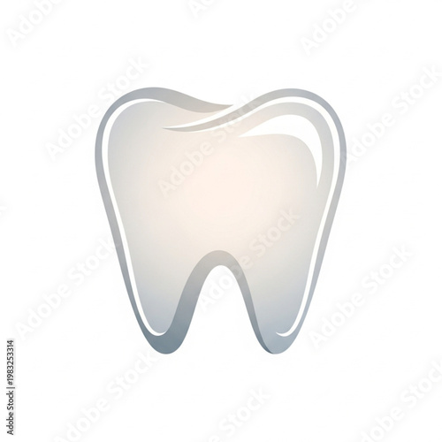 White Tooth Icon Dental Illustration.