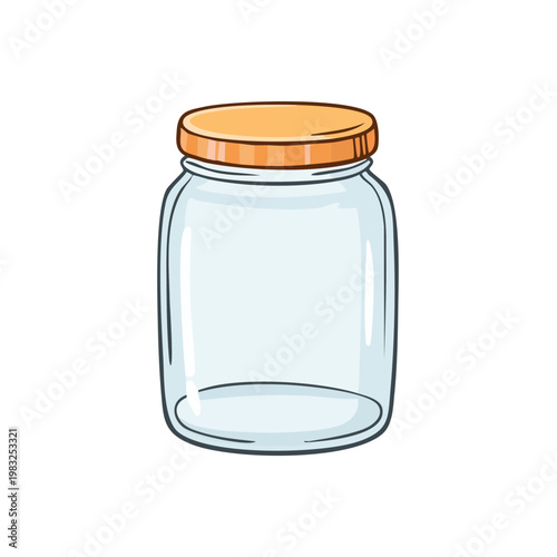 Clear Glass Jar with Orange Lid Perfect for Storage and Preserving Foods