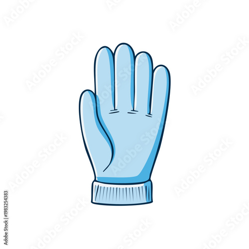 Blue Disposable Glove With Four Fingers Displayed