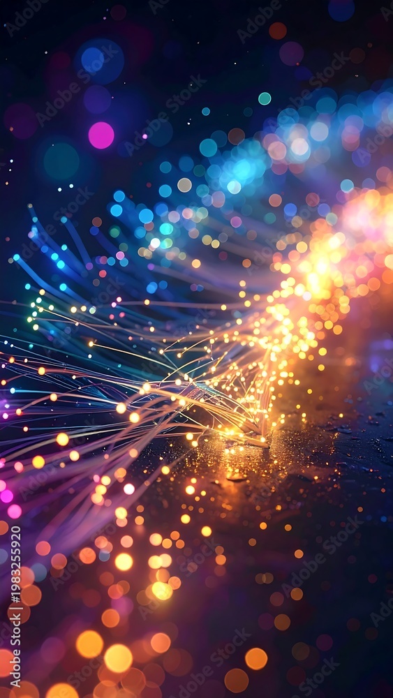 Fototapeta premium A vibrant, abstract depiction of sparkling lights and colors