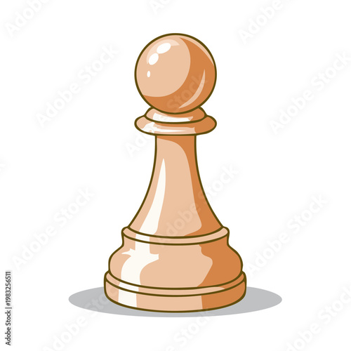 Single Chess Pawn Piece Isolated on White Background for Strategy Games and Board Games