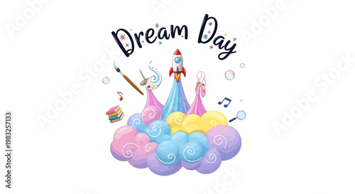 Colorful illustration of fantasy castle.