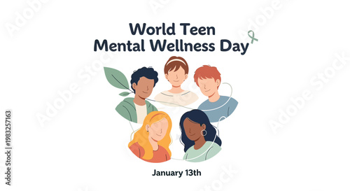 Diverse group of teenagers smiling together.