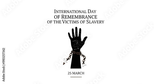 Hand breaking free from chains slavery.