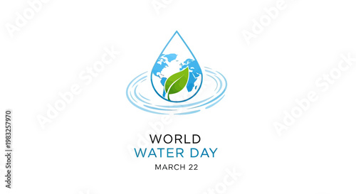 World Water Day Green Leaf Globe.