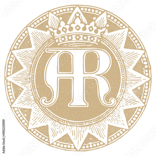 Bild auf Leinwand Marian Monogram MAR Gold Engraving PNG – Virgin Mary Catholic Symbol Crown Sacre