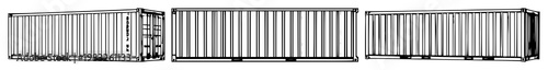 Shipping container set with side view of a container in an industrial port illustration featuring bulk freight, cargo, logistics with transport and storage