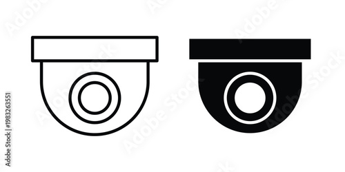 CCTV icon Flat and linear stroke vector design isolated illustration.