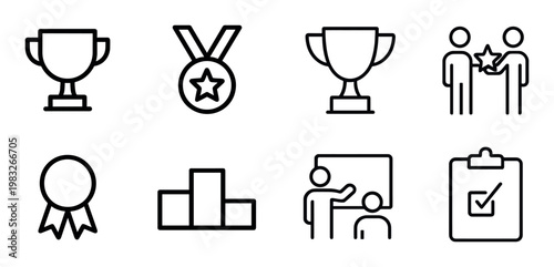 Award icons displaying achievement in grid layout