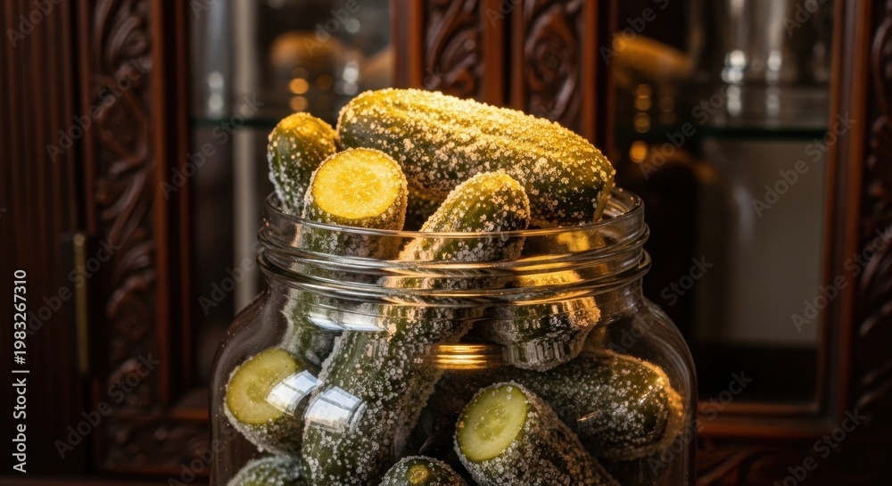 Obraz premium Jar of Sweet Gherkins vis 65 gigapixel