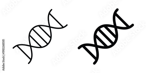 DNA icon Flat and linear stroke vector design isolated illustration.