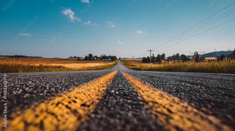 Obraz premium Empty Road Leading Through Countryside