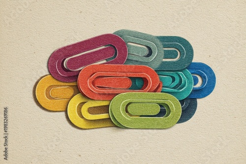 Colorful Paper Clips Displaying Contemporary Vector Illustration Style