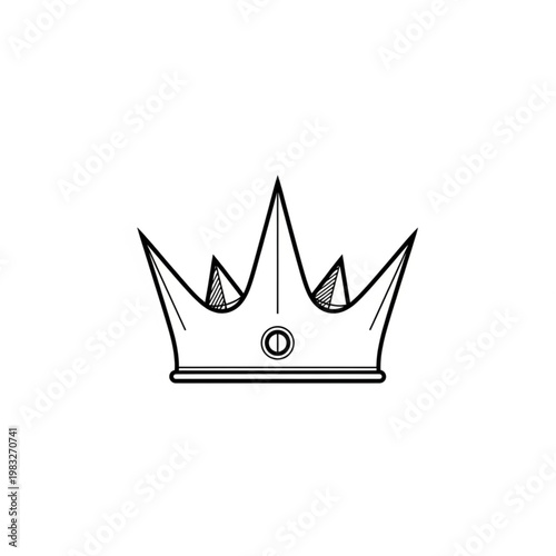 Simple Black Crown Illustration Design Element.