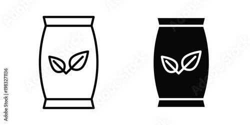 Fertilizer icon Flat and linear stroke vector design isolated illustration.