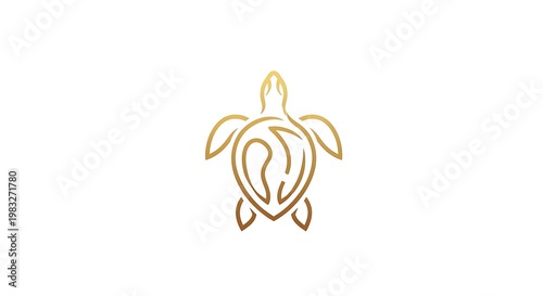 A golden turtle logo on a white background for a brand identity