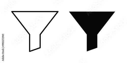 Funnel icon Flat and linear stroke vector design isolated illustration.