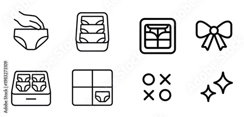 Underwear icons showing storage and organization grid