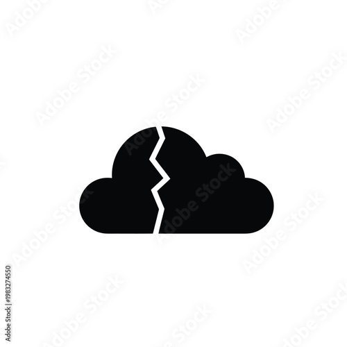 Black cloud icon with lightning bolt symbol representing disruption or alert