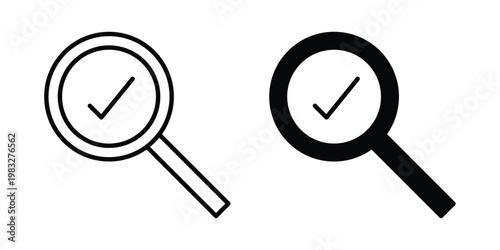 Inspection icon Flat and linear stroke vector design isolated illustration.