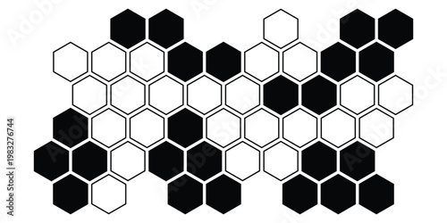simple black honeycomb pattern for banner poster background.