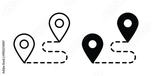 Itinerary icon Flat and linear stroke vector design isolated illustration.