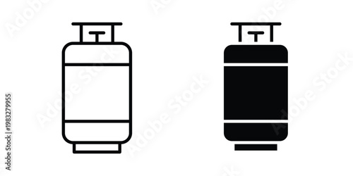 LPG cylinder icon Flat and linear stroke vector design isolated illustration.