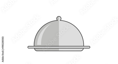 Serving dish with lid icon, representing food service and culinary presentation with a simple, modern aesthetic