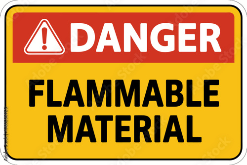 Warning sign for flammable material danger  safety alert symbol