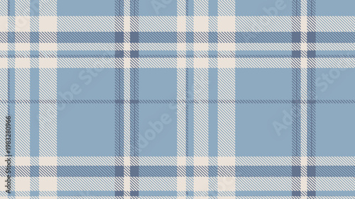 Seamless blue and white plaid pattern for fashion design and textiles
