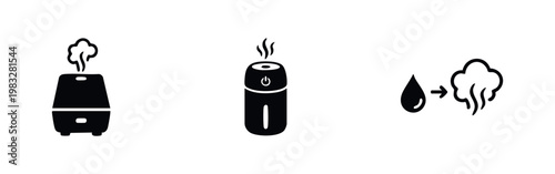Humidifier and Steam Icons