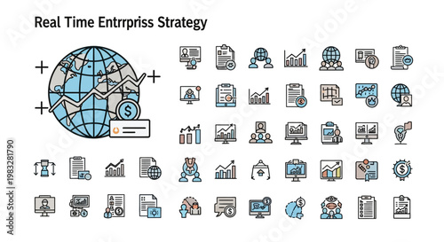 Real Time Enterprise Strategy Icons Set