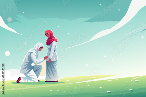 People apologizing and forgiving each other during