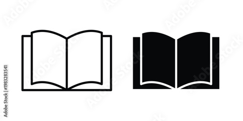 open book icon Flat and linear stroke vector design isolated illustration.
