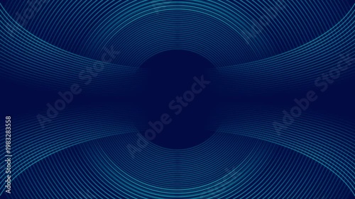 Futuristic technology concept with abstract blue glowing geometric lines on dark background. Modern shiny circle lines motion design. Seamless loop. Video animation Ultra HD 4K 3840x2160