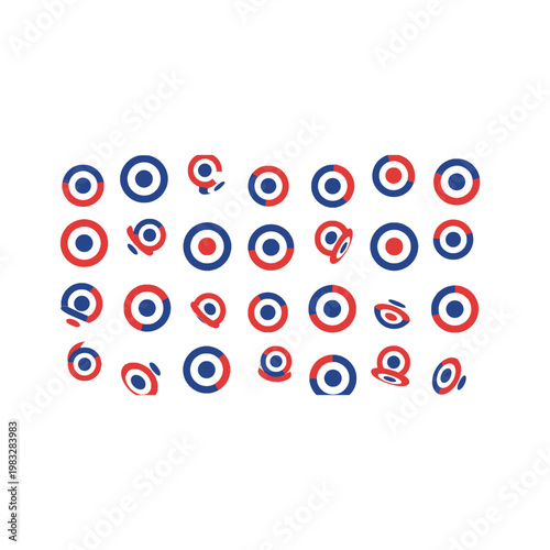 Bullseye targets in red white blue.