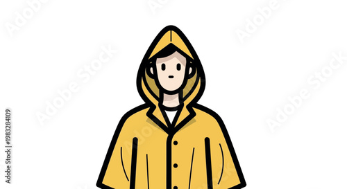 Person Wearing Yellow Hooded Jacket.