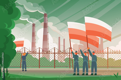 Workers strike protest in industrial area demandin