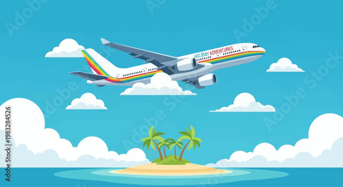 Airplane Flying in the Sky High.