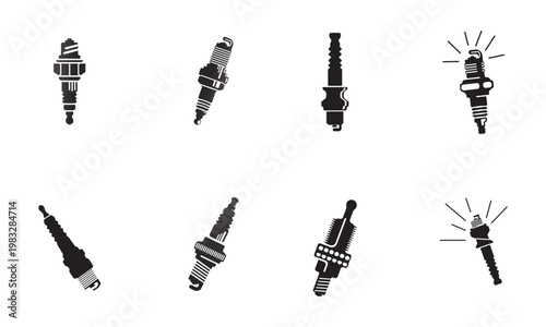 Spark Plugs Icons Set