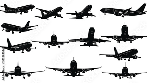 Various airplanes fly across a vector 2D CAD designed landscape.