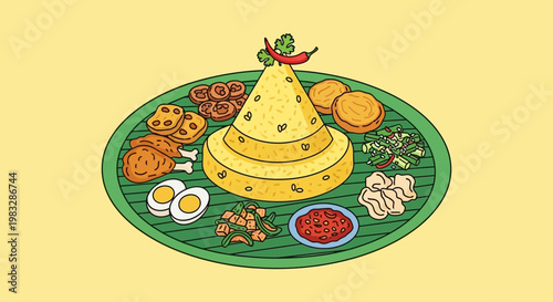 Traditional Indian Food Platter Served.