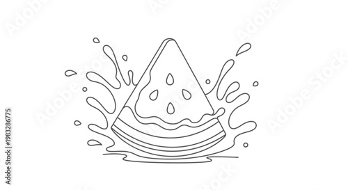 Ice cream cone with splashing drops.
