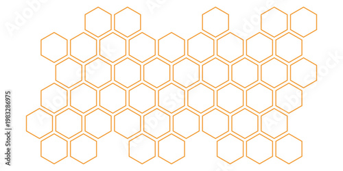 simple orange outline honeycomb pattern for banner poster background.