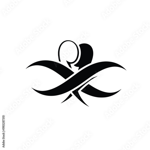 Black ribbon awareness symbol representing support and solidarity for various causes