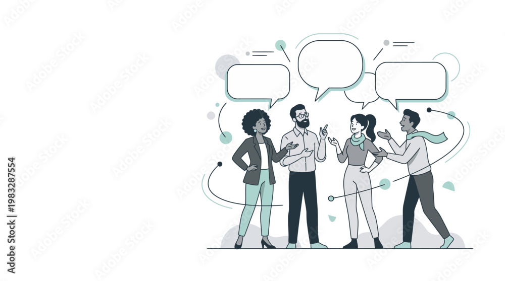 Obraz premium Diverse group of people communicating effectively.